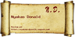 Nyakas Donald névjegykártya